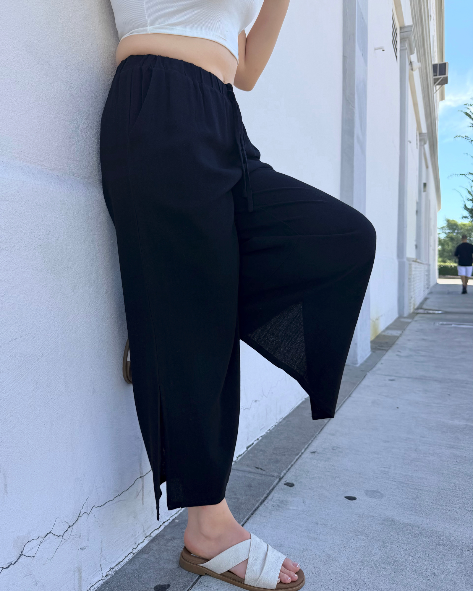 Claire Wide-Leg Pants Black