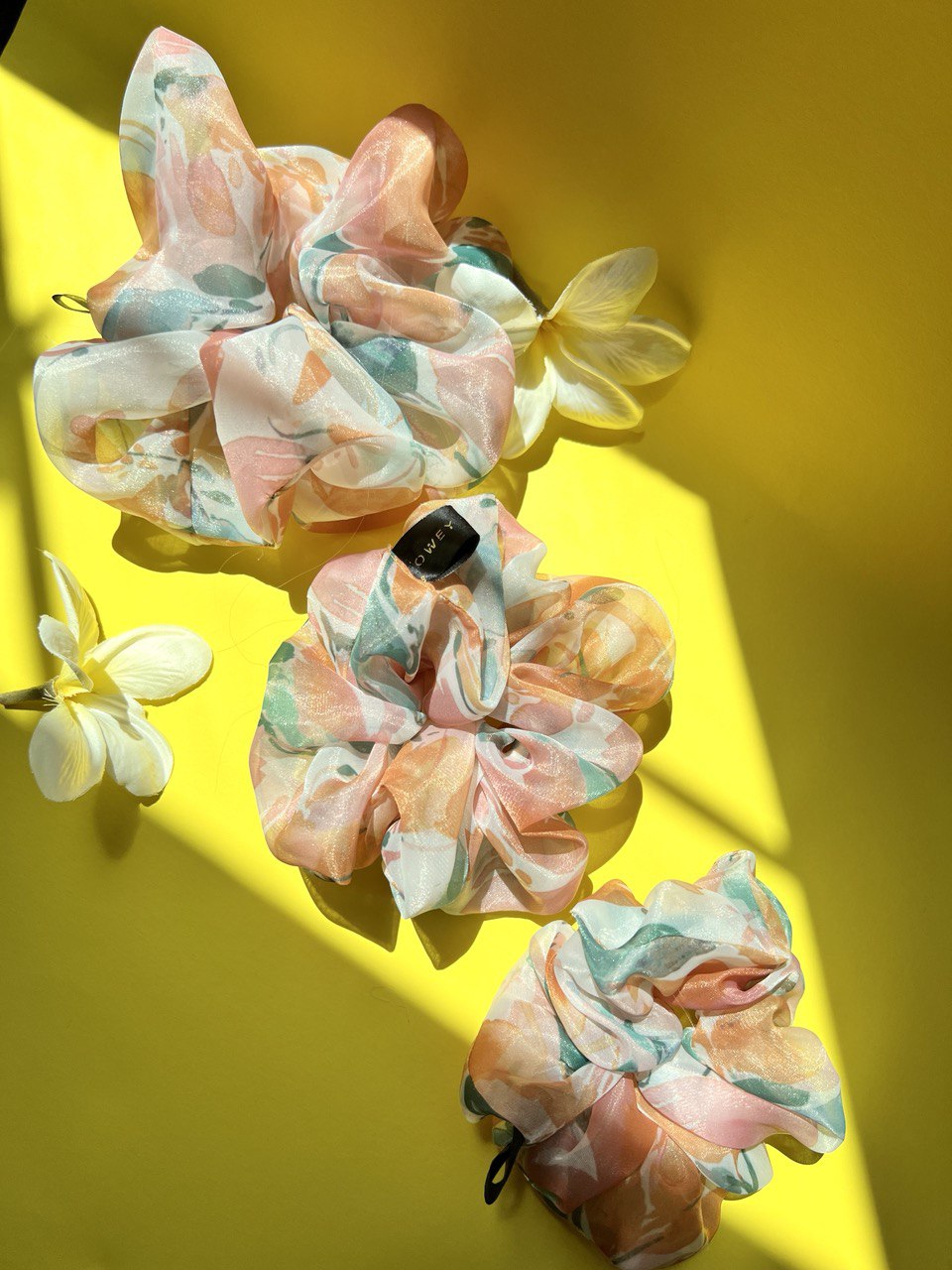 Floral Print Organza Scrunchie