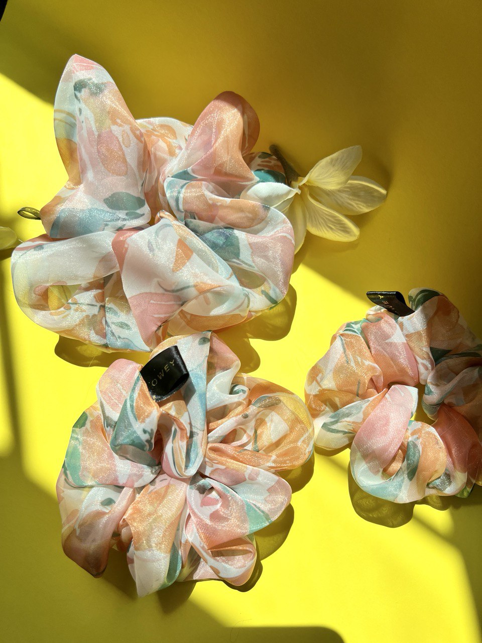 Floral Print Organza Scrunchie