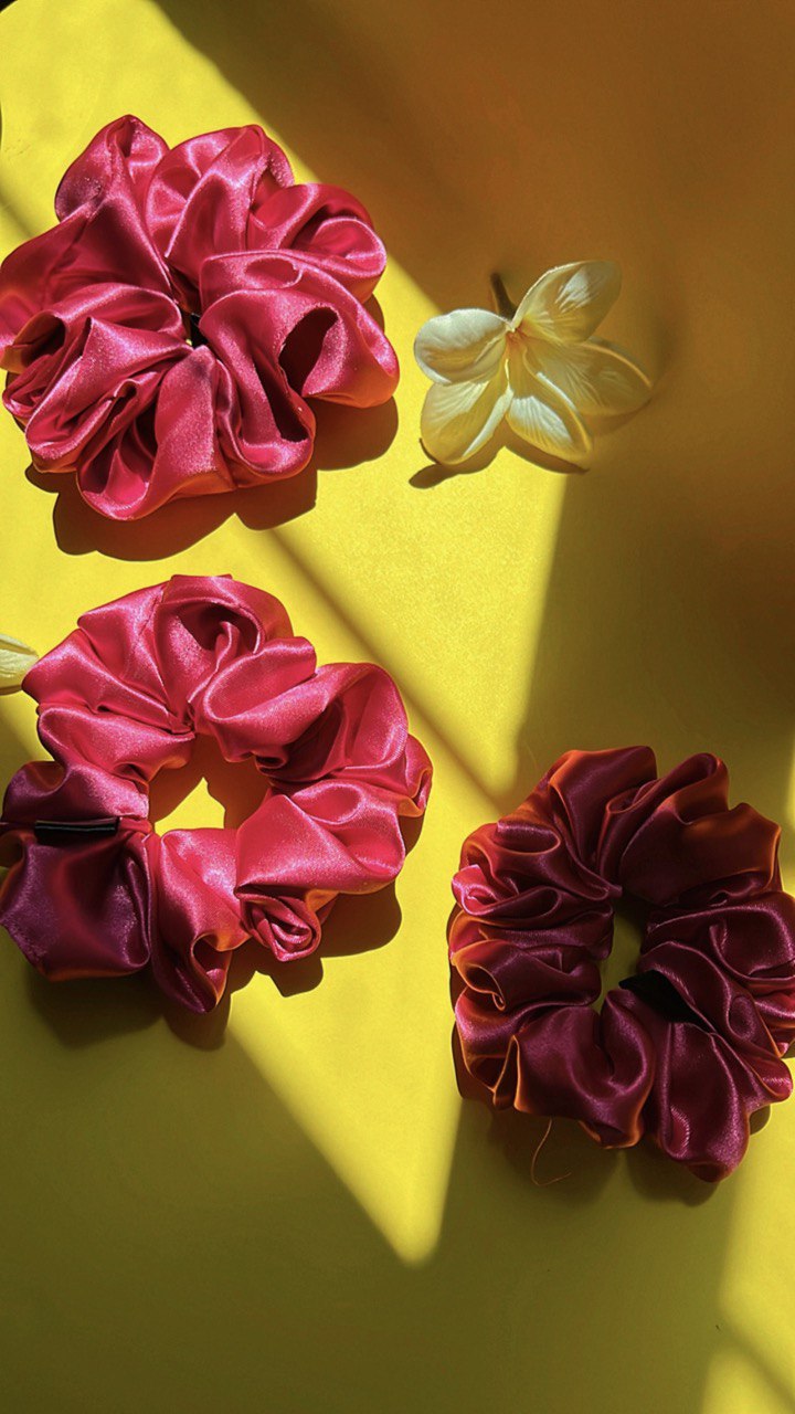 Satin silk scrunchies